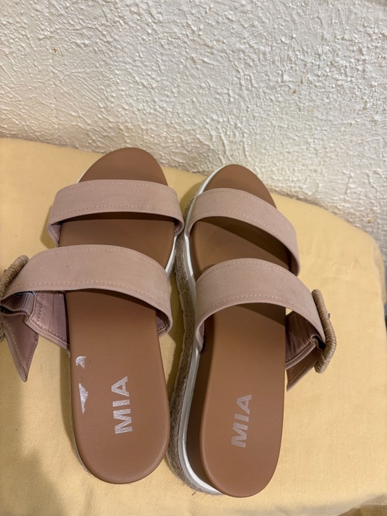 MIA Shoes - MIA Nude Blush Double-Strap Slide Sandals